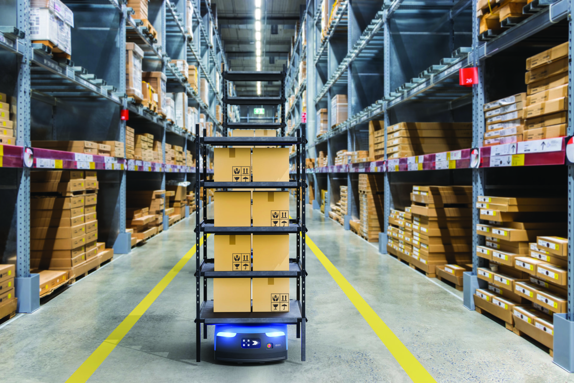 Autonomous robot delivery in warehouses with 5g wireless connect